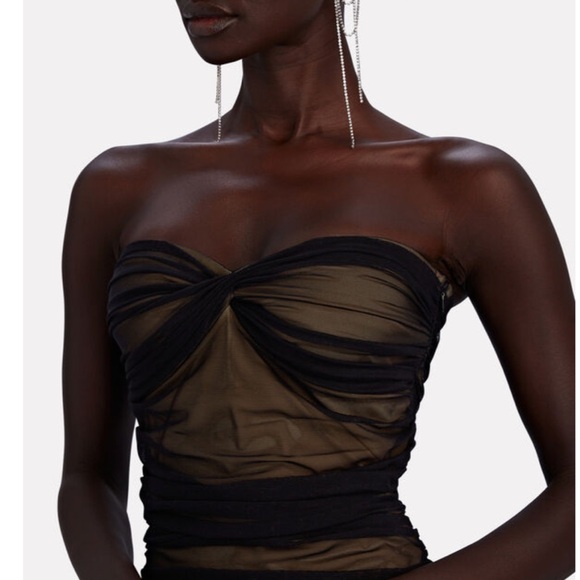 NORMA KAMALIWalter Strapless Mesh Mini Dress Size S /36 - Picture 4 of 10